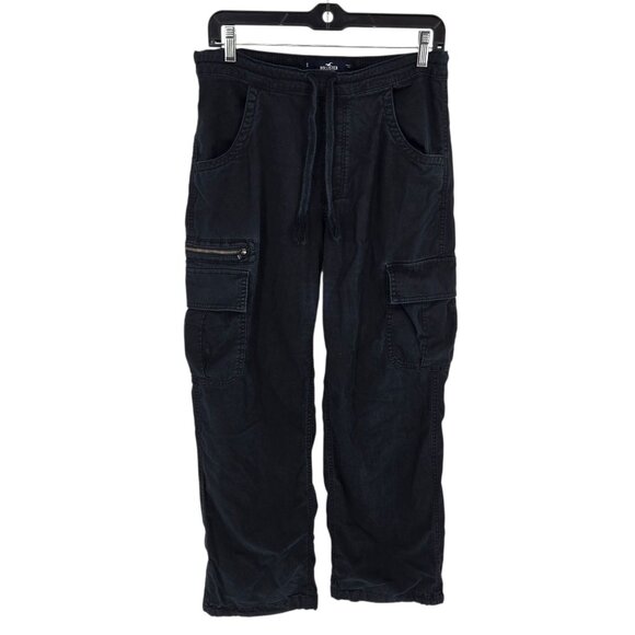 Hollister womens size small black adjustable rise Parachute baggy cargo pants - Picture 1 of 11